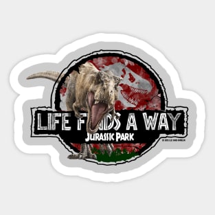 "Life Finds a Way" - Dr Ian Malcolm Jurassic Quote - T-Rex Sticker